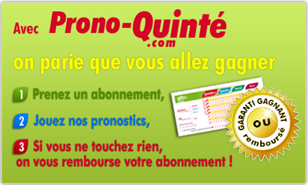 Abonnement pronostic quinte à partir de 1 EUR.